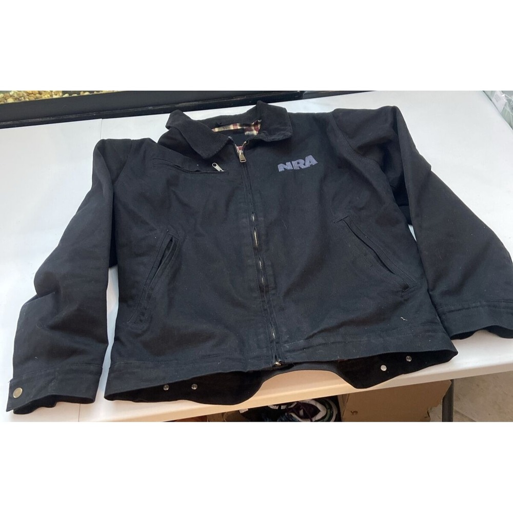 Burks Bay mens NRA Jacket Large Black Corduroy Collar